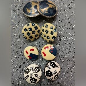 4 pair of Vintage Earrings. 3 pierced and 1 clip on. They are really cute !!